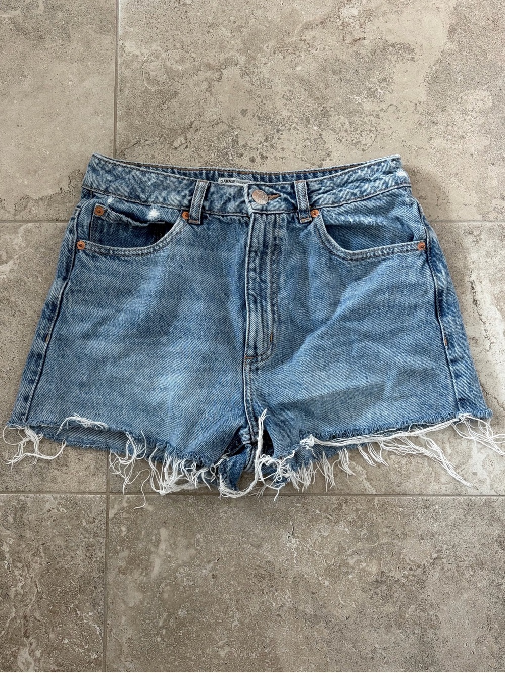 Garage Denim Festival Blue Cut-Off Shorts